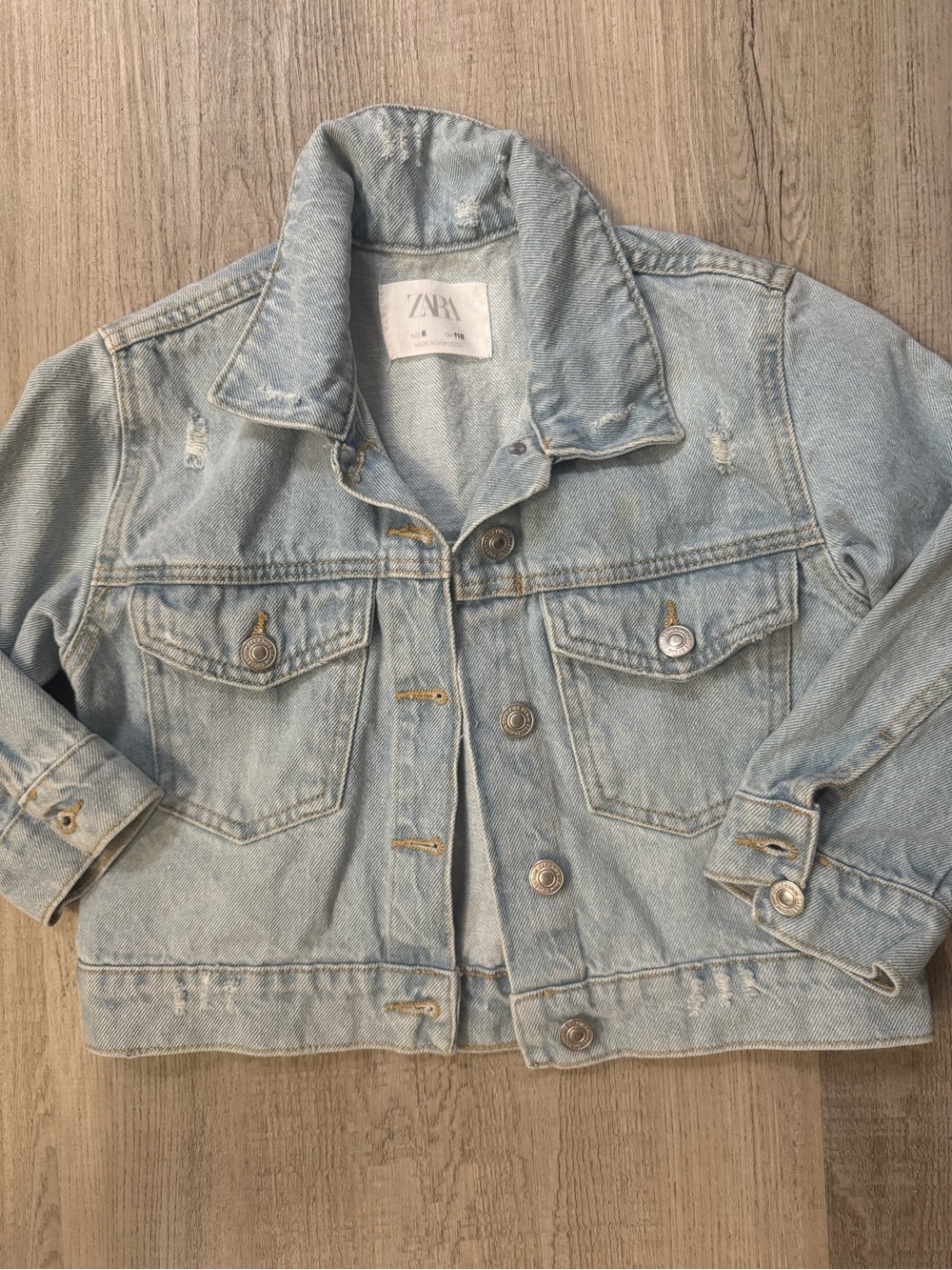 Zara Light Wash Kids Denim Jean Jacket